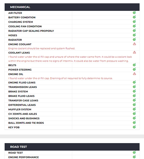 Standard Inspection Sample Report